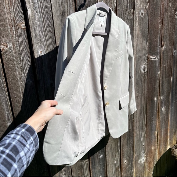 H&M taupe tan oversized blazer size small - Picture 4 of 16